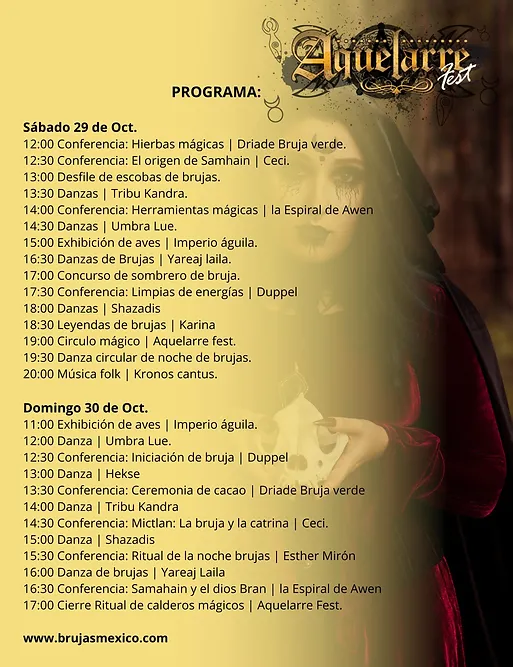 Programa Aquelarre fest Teotihuacan Programa Aquelarre fest Teotihuacan