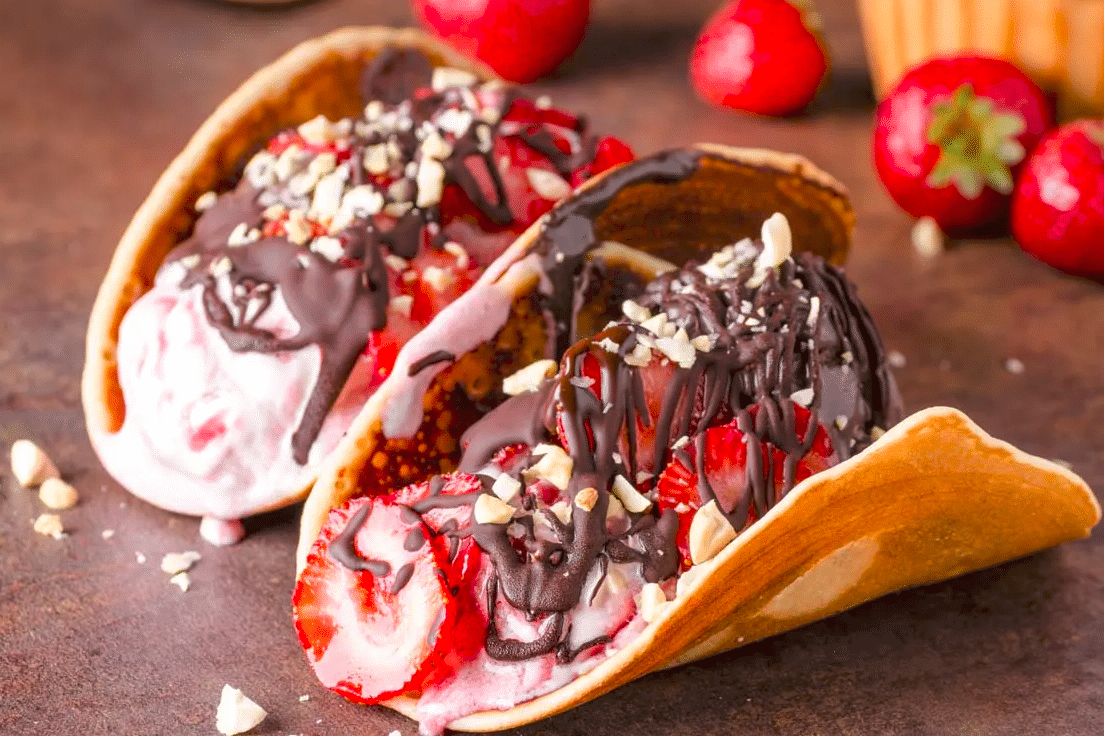 Tacos de helado entre los tacos exóticos de México Tacos de helado entre los tacos exóticos de México